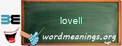 WordMeaning blackboard for lovell